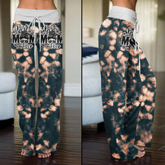 Tie Dye Camo Skull Mom High-waisted Wide Leg Pants - Wonder Skull