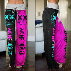 Hot Skull Face Nightmare High-waisted Straight-leg Trousers - Wonder Skull