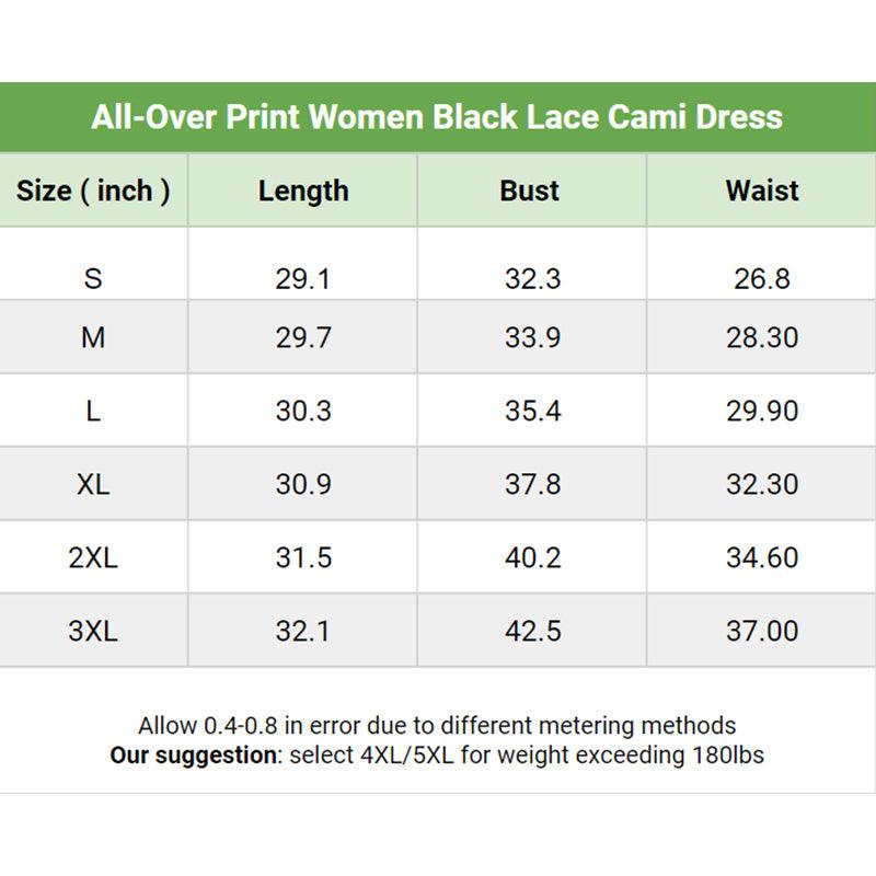 Catloween All-Over Print Women Black Lace Cami Dress, Funny Nightwear For Women - Wonder Skull