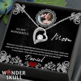 To My Wonderful Mom Forever Love Necklace with Message Card - Wonder Skull