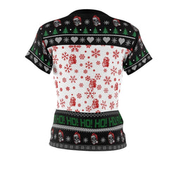 Ho Ho Ho Funny Sugar Skull Christmas All Over Print T-shirt For Women - Wonder Skull