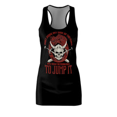 Gothic Skull Cats Women's Cut & Sew Racerback Dress - Wonder Skull