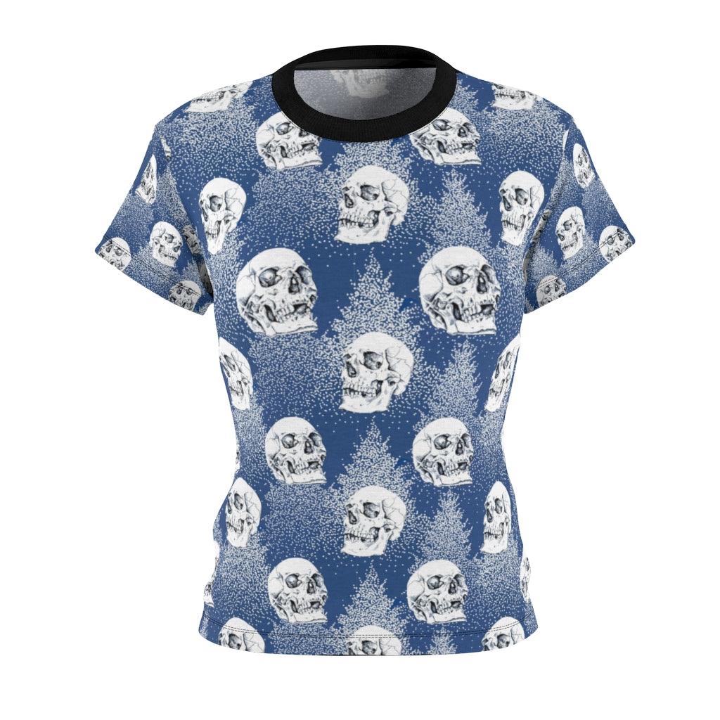 Skull Pine Tree All Over Print T-shirt For Women - Wonder Skull