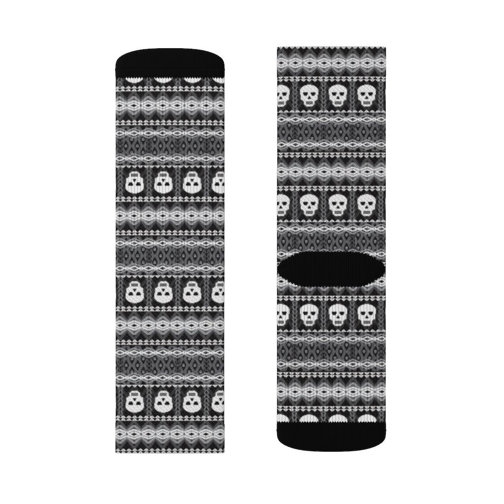Skull Pixel Sublimation Socks - Wonder Skull