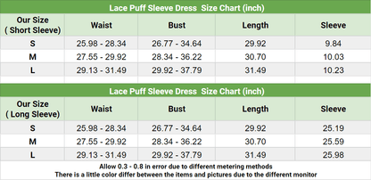 Multi Color Gothic Lace Puff Sleeve Dress, Cool Partywear For Women - Wonder Skull
