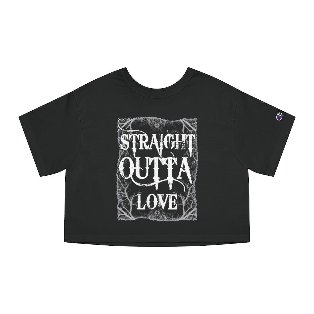 Straight Outta Love Anti Valentine Women's Heritage Cropped T-Shirt - Wonder Skull