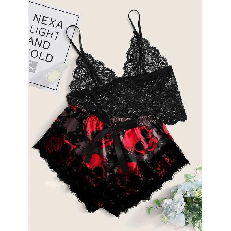 Women's Gothic Sexy Lace Bra lingerie Set – Punk Design