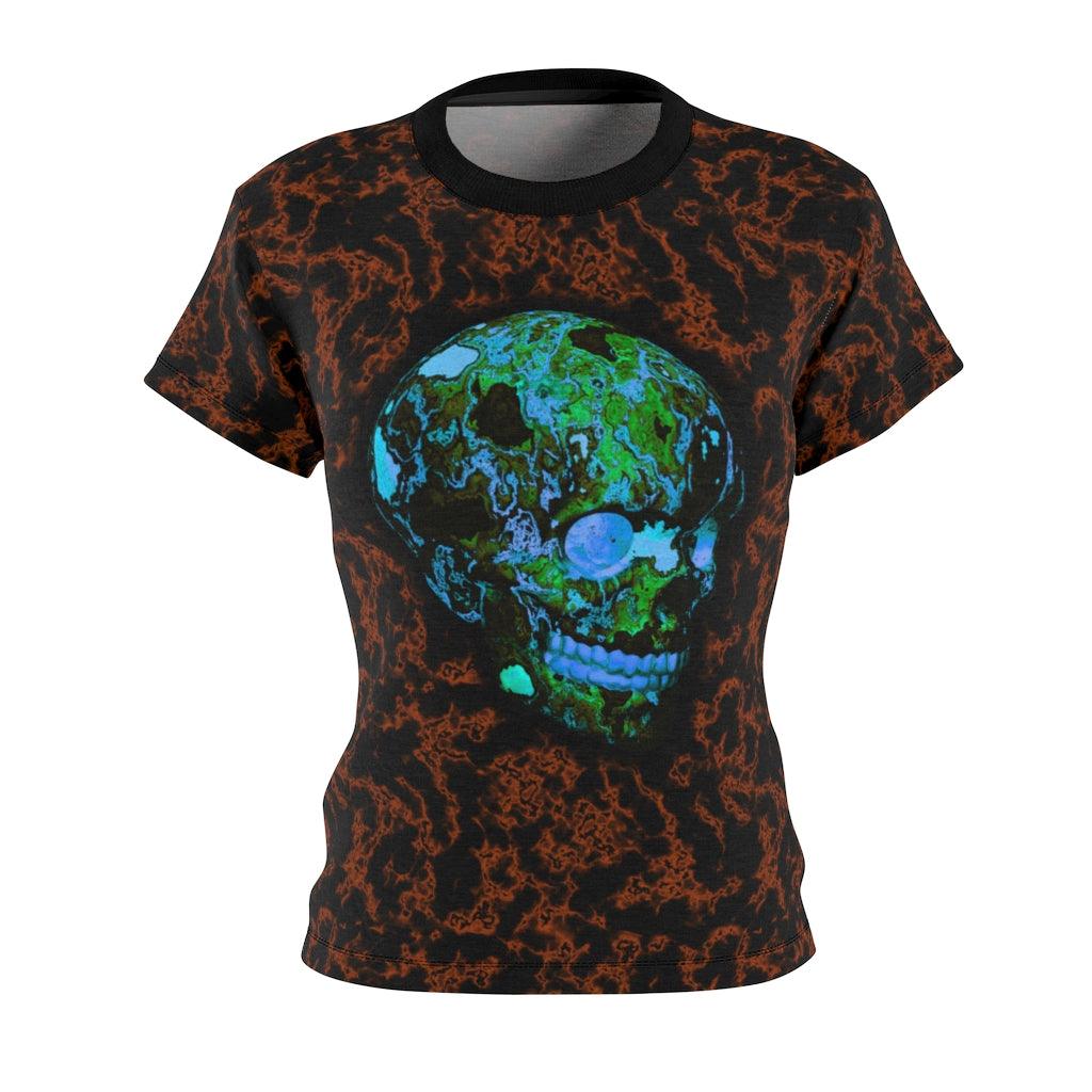 Danger Earth All Over Print T-shirt For Women - Wonder Skull