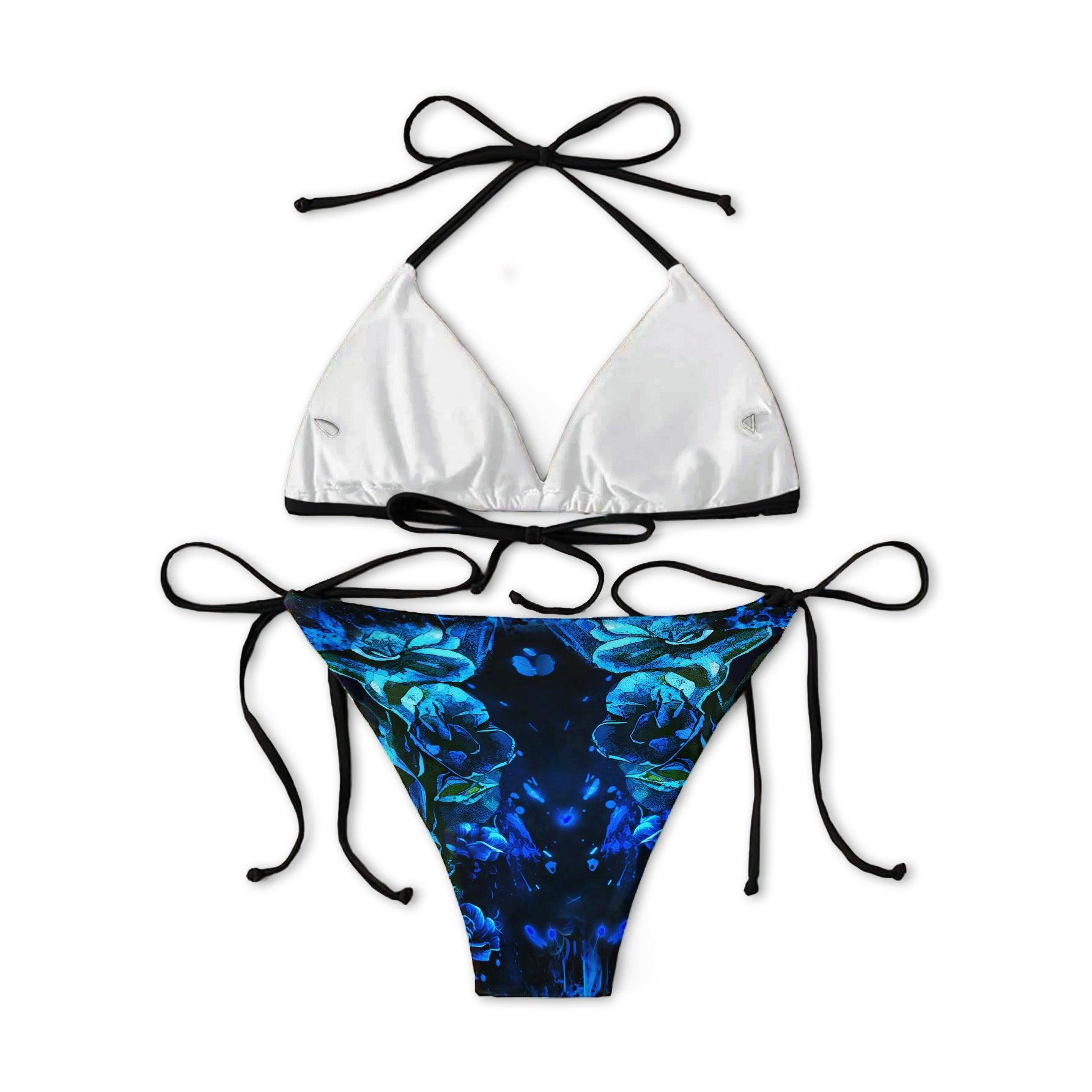 Ocean Blue Skull Gothic Micro Triangle Bikini Swimsuit - Wonder Skull