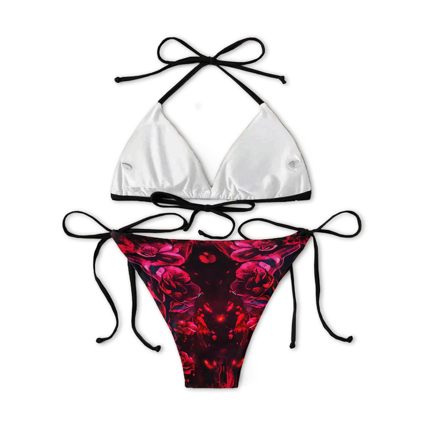 Skull Gothic Rose Micro Triangle Bikini Swimsuit - Wonder Skull