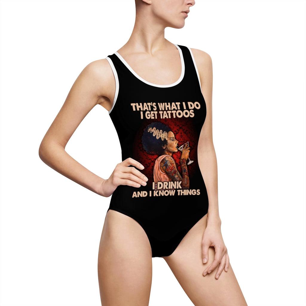 What I Do Women's Classic One-Piece Swimsuit - Wonder Skull