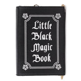 Little Black Magic Book Shoulder Bag, Adorable Vintage Crossbody Mini Bag For Women - Wonder Skull
