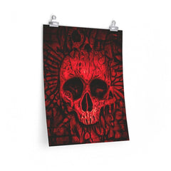 Crimson Skull Art Premium Matte Vertical Posters - Wonder Skull