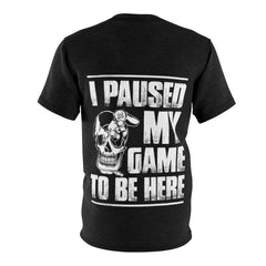 I Paused My Game - Unisex AOP Cut & Sew Tee - Wonder Skull