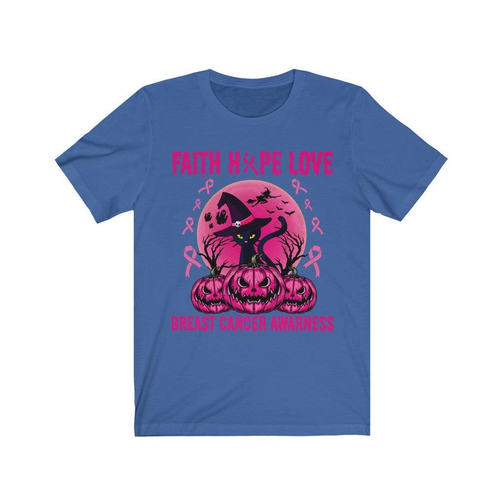 Faith Hope Love Breast Cancer Awareness T-Shirt - Wonder Skull