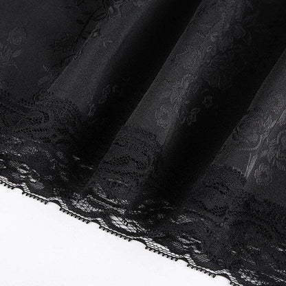 Goth Aesthetic Mini Dress, V Neck Sexy Bottom For Women - Wonder Skull
