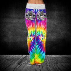 Tie Dye Best Mom V-Neck Shirt and Wide Legs Pants - Wonder Skull