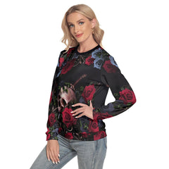 Skull Rose Slim Round Neck Sweatshirt - Wonder Skull