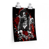 Skull Girl Art Premium Matte Vertical Posters - Wonder Skull