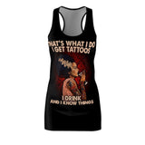 That's What I Do I Get Tatoos Women's Cut & Sew Racerback Dress - Wonder Skull