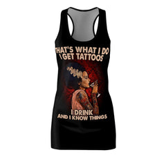 That's What I Do I Get Tatoos Women's Cut & Sew Racerback Dress - Wonder Skull