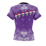 Christmas Skull Purple Patterns All Over Print T-shirt For Women - Wonder Skull
