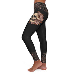 Skull Rose Lemonade Women's Spandex Leggings - Wonder Skull