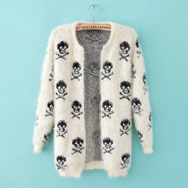 Skull Bones Sweater Cardigan Coat Zipped - Wonder Skull