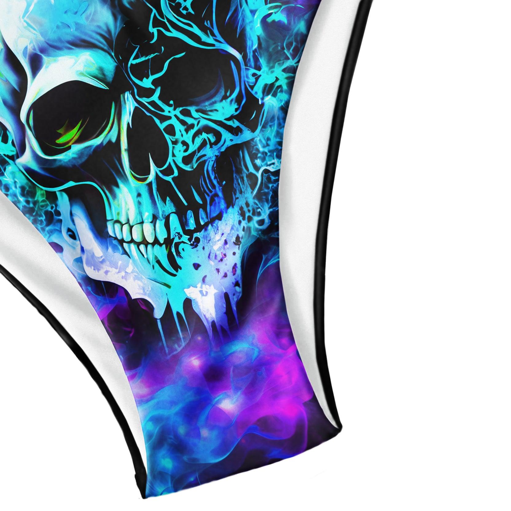 Skull Gothic Ocean Flame Micro Triangle Bikini Swimsuit - Wonder Skull