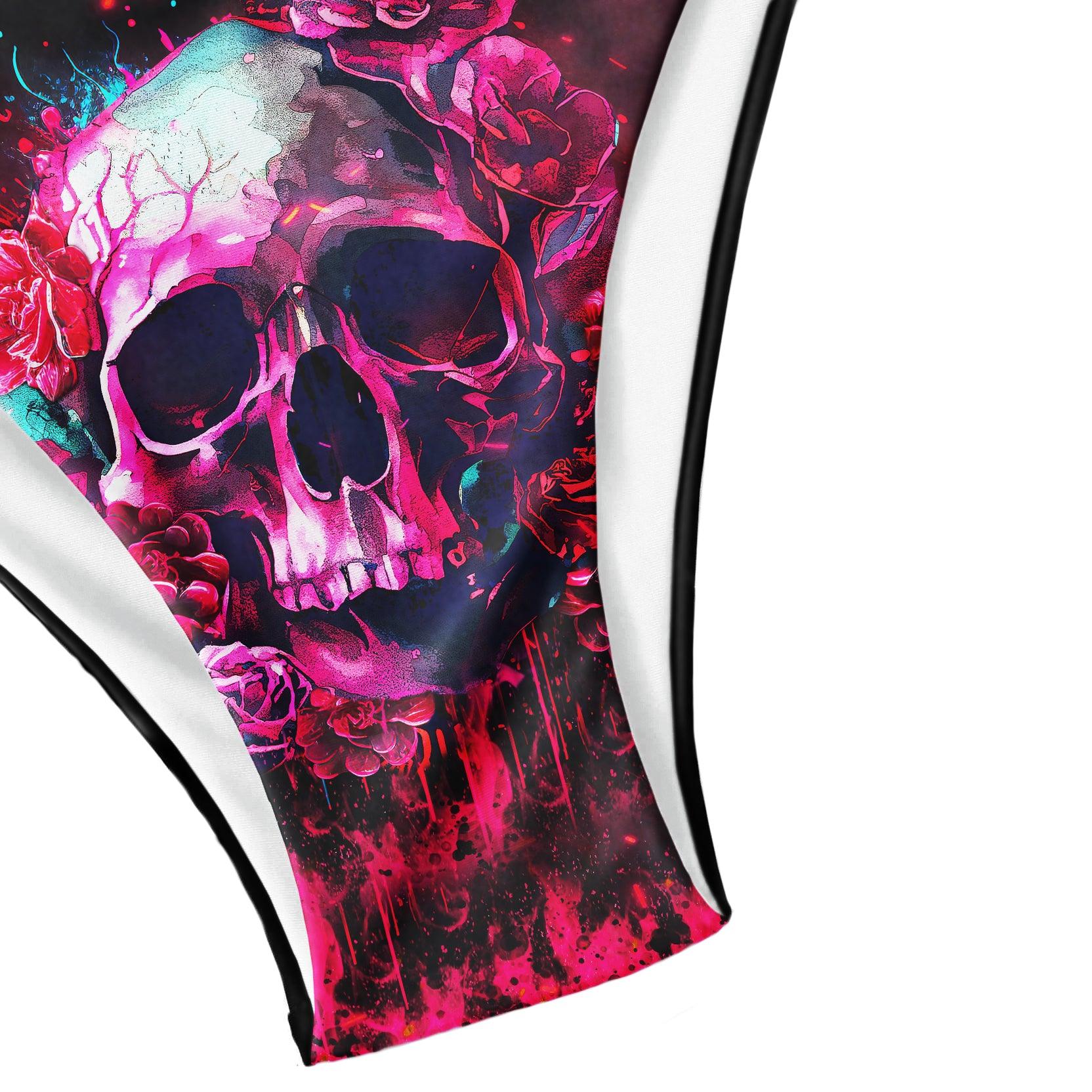 Skull Gothic Rose Micro Triangle Bikini Swimsuit - Wonder Skull