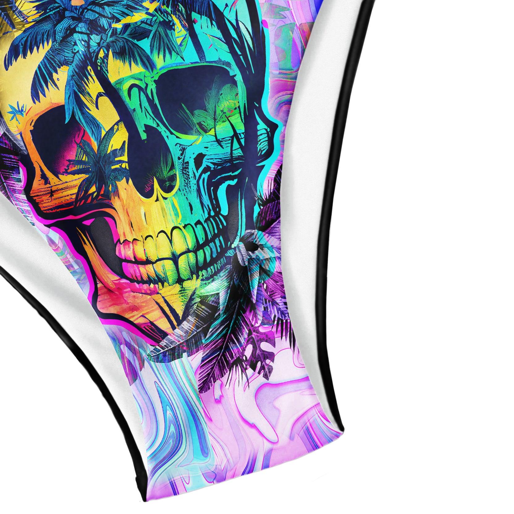 Tropical Skull Gothic Vibe Micro Triangle Bikini Swimsuit - Wonder Skull