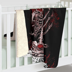 Red Scary Forest Skeleton Sherpa Fleece Blanket - Wonder Skull