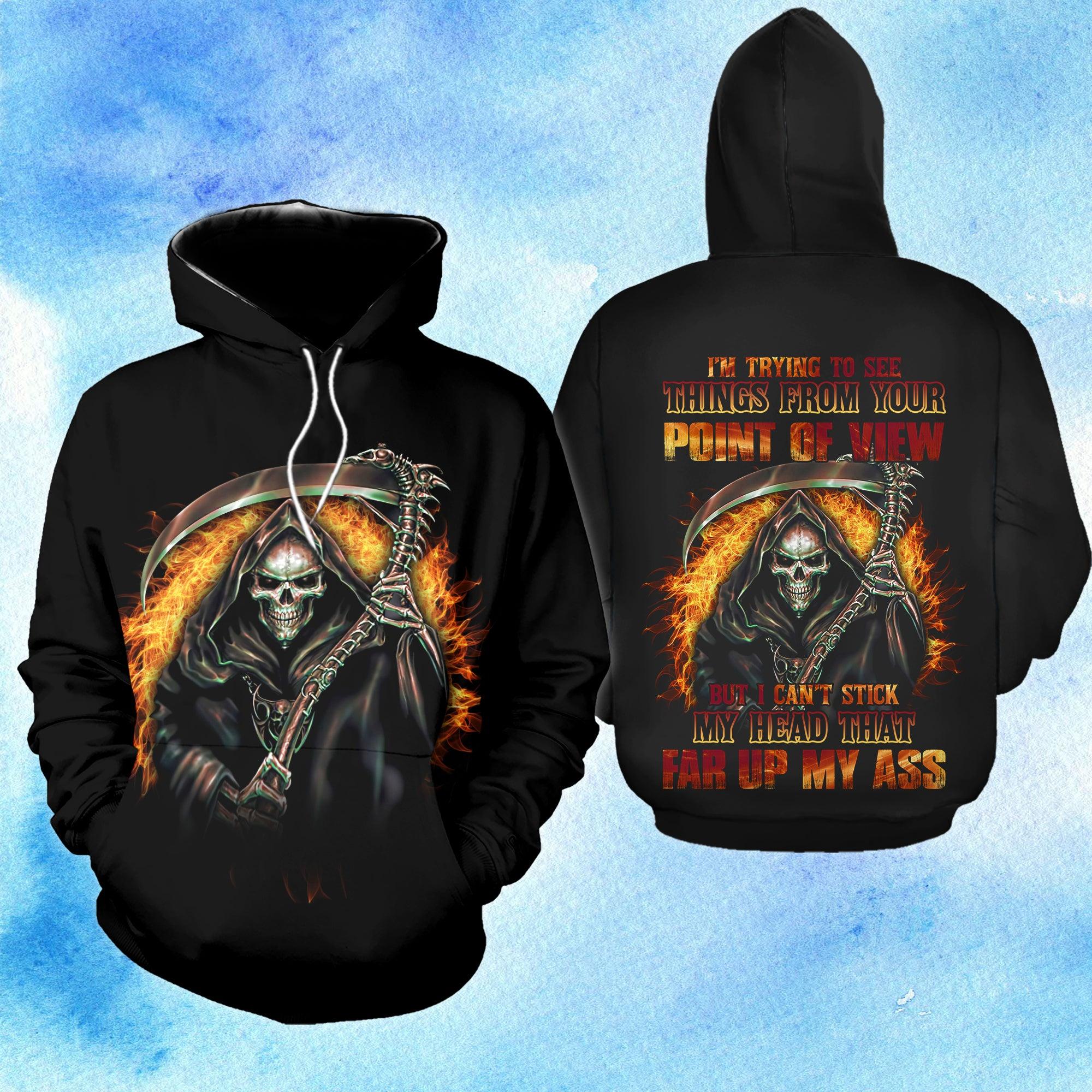 I'm Trying To See Things From Your Point Of View Funny Hoodie For Women - Wonder Skull