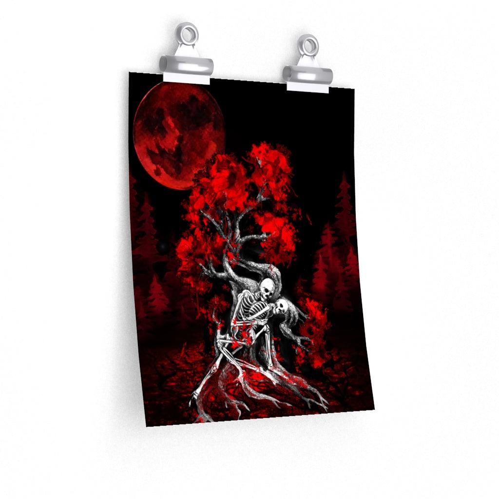 Crimson Blood Love Art Premium Matte Vertical Posters - Wonder Skull