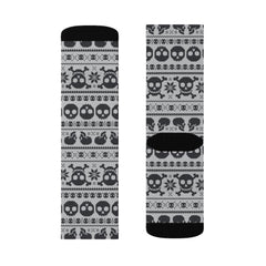 Black Skull Pixel Sublimation Socks - Wonder Skull