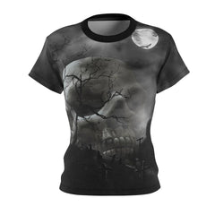 Skull Night Moon Cemetery All Over Print T-shirt For Women - Wonder Skull