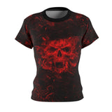 Danger Red Fang Skull All Over Print T-shirt For Women - Wonder Skull