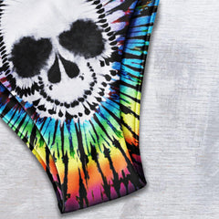 Tiedye Gothic Skull All Over Print Summer Micro Triangle Bikini Swimsuit - Wonder Skull