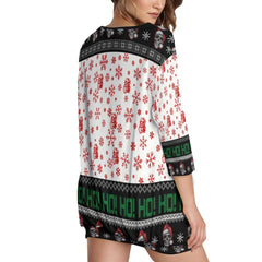 Christmas Skull Sweatshirt With Irregular Pleated Hem - Wonder Skull