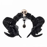 Gothic Skull Black Rose Headband, Atrractive Cosplay Item For Women - Wonder Skull