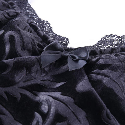 Gothic Floral Skull Lace Girdle Skirt, Charming Sleeveless Dress For Women - Wonder Skull