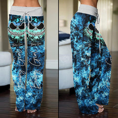 Ocean Sea Skull Smile High-waisted Wide Leg Pants - Wonder Skull