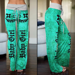 Green In The Horror Smile High-waisted Straight-leg Trousers - Wonder Skull