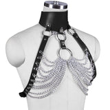 Punk Gothic Body Harnesses Leather Strap, Sexy Chain Accessories For Women - Wonder Skull