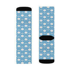 Skull Blue Flanned Sublimation Socks - Wonder Skull