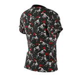 Christmas Reindeer Skeleton All Over Print T-shirt For Women - Wonder Skull