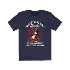 Blessed By God Spoiled By My Husband Skull T-Shirt - Wonder Skull