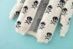 Skull Bones Sweater Cardigan Coat Zipped - Wonder Skull