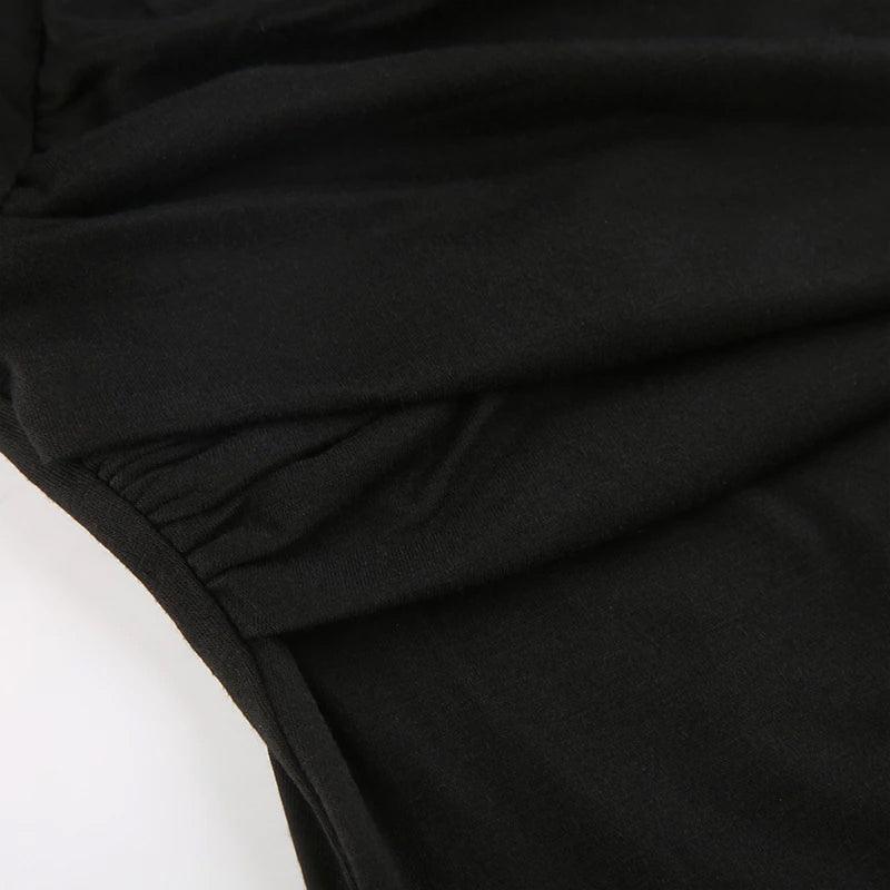 Retro Cross Folds Neck Body Shirt, Beautiful Short Sleeve Square T-Shirt For Women - Wonder Skull