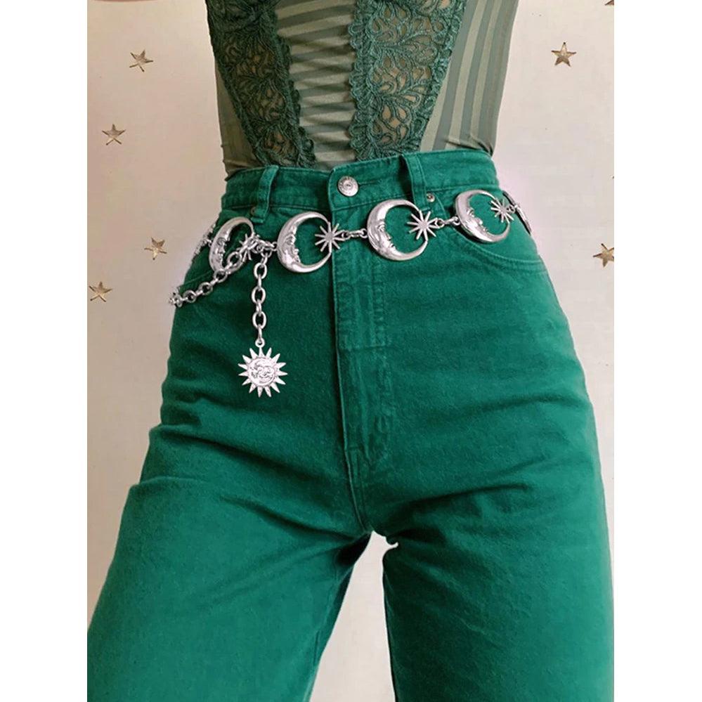 Multi Selection Sun Moon Belt, Beautiful Golden And Silver Accesories For Women - Wonder Skull